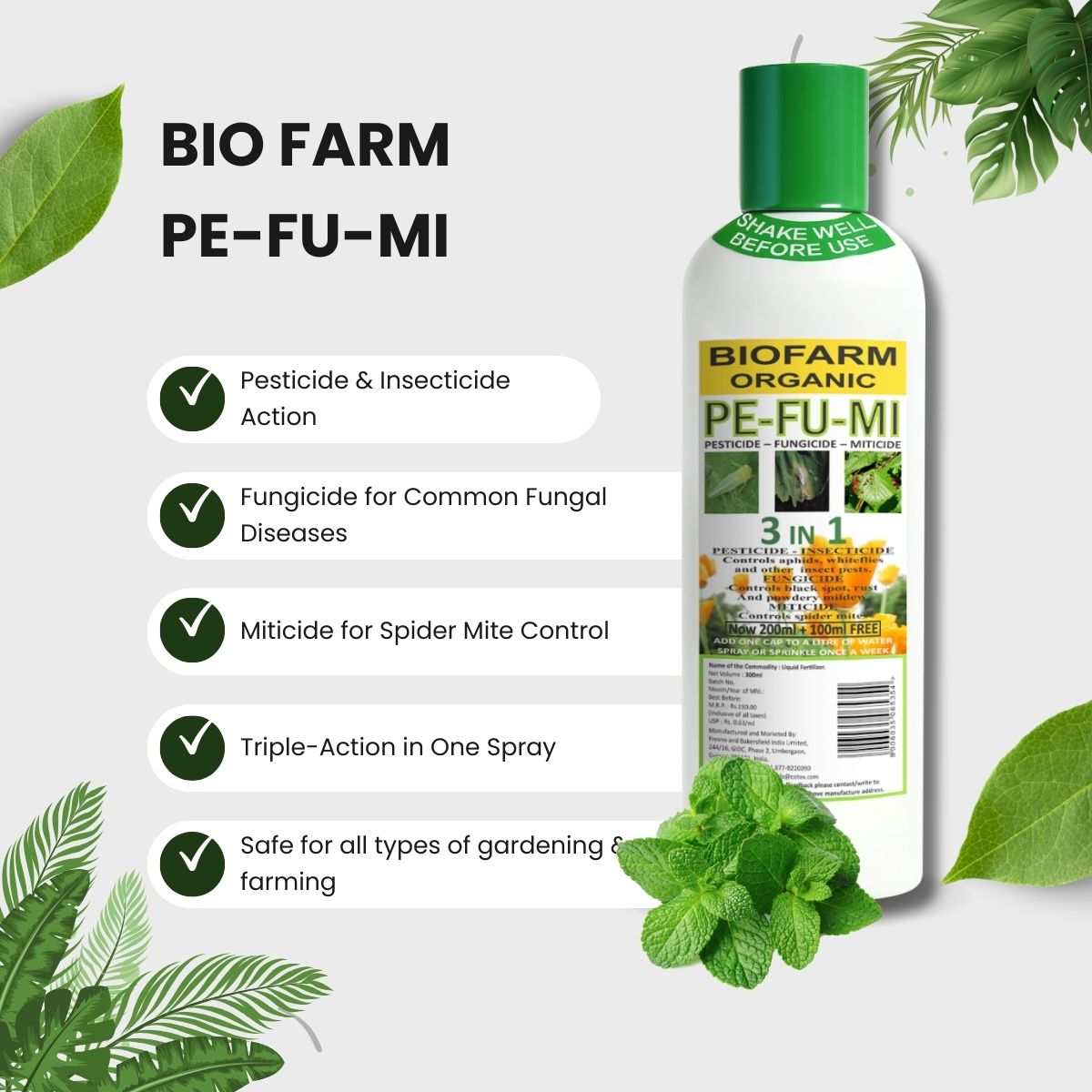 BioFarm PE-FU-MI – Plant Growth Promoter Liquid (5 Litre)